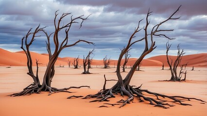 1. **900-Year-Old Dead Trees and Sand Dunes in Deadvlei, Sossusvlei, Namibia’s Scenic Namib-Naukluft National Park**