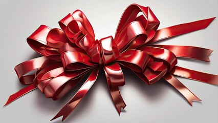 1. Red Gift Bow and Ribbon on Transparent Background (PNG)