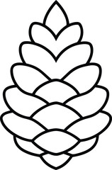 Pine Cone Outline Vector – Simple Nature-Inspired Line Art