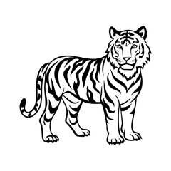 Fototapeta premium Customizable Tiger Vector Art for Logos and Branding