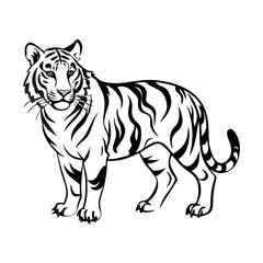 Fototapeta premium Stylish Tiger Silhouette Design for Nature-Inspired Projects