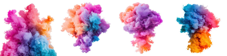 Fototapeta premium Vibrant Abstract Powder Paint Explosion Burst of Colorful Smoke and Ink Cloud Dynamic and energetic digital art background with fluid motion vivid colors and chaotic texture