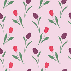 lovely flowers, tulips. pattern, seamless texture, background for March 8, birthday, spring, March, April, May. vector graphics.