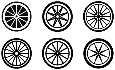  Black and White Wheel Illustrations Collection