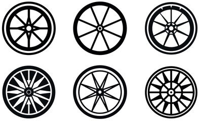  Black and White Wheel Illustrations Collection