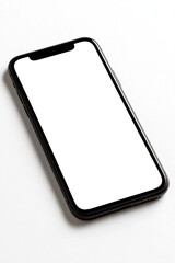 Isolated realistic smartphone with a transparent screen on a transparent background.
