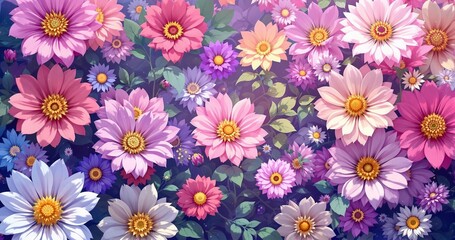 Fototapeta premium flowers pattern abstract art