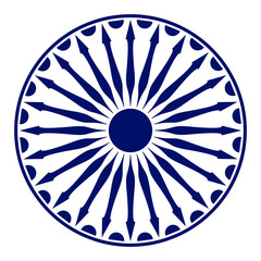 Wheel icon isolated over white background.Wheel with spokes vector icon.Modern ashok chakra graphic element icon isolated over white background.Chakra wheel with twenty four spokes.