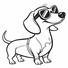 Obraz premium Swag Dachshund with Bandana and Shades – High-Quality Vector Art
