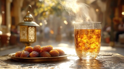 Warm Tea & Dates in an Arabian Courtyard