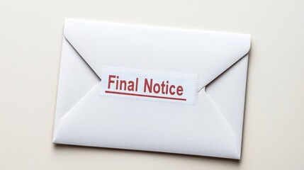 White Envelope with Red Final Notice Label