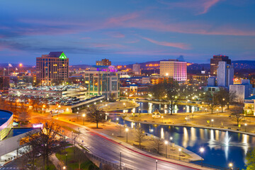 Huntsville, Alabama, USA Park and Downtown Cityscape