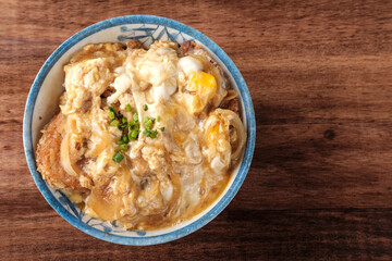 Pork Cutlet (Katsudon) Served with Rice and Egg