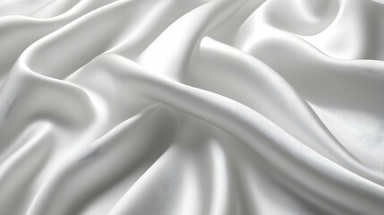 Obraz premium Elegant white silk and satin fabric with smooth, shiny texture and soft, luxurious drapery