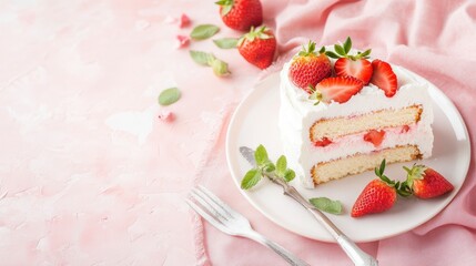 Stunning Strawberry Cake Slice: A Delightful Dessert for Any Occasion