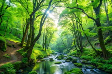 Obraz premium river in the forest