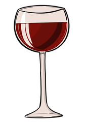glass of red wine illustration