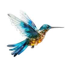 Obraz premium glass hummingbird in flight transparent background 