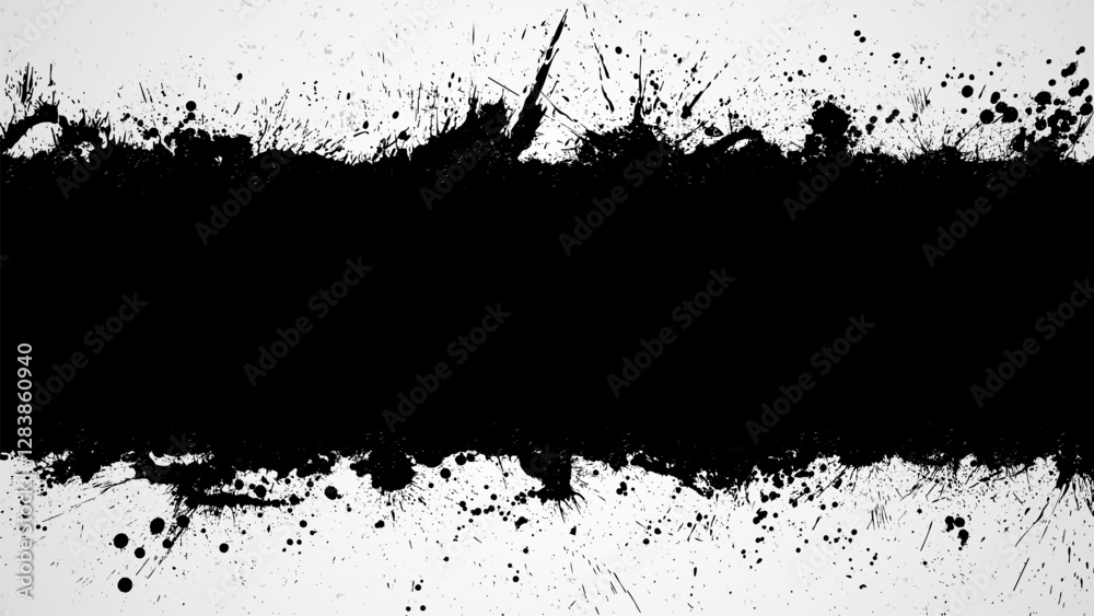 Canvas Prints a white background with a messy black stripe that looks like an ink stain scattered in the middle.