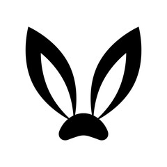 
Illustration depicting a black icon of bunny ears, for the holiday of Easter, on a white background