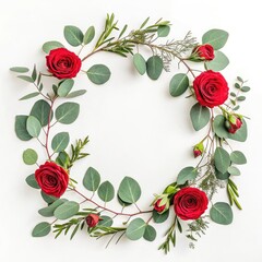 Red Rose & Eucalyptus Wreath: Floral Design
