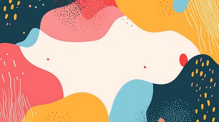 Abstract colorful pattern of shapes and forms displayed in the artwork