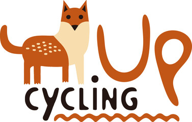 Etiquette upcycling avec une illustration de renard