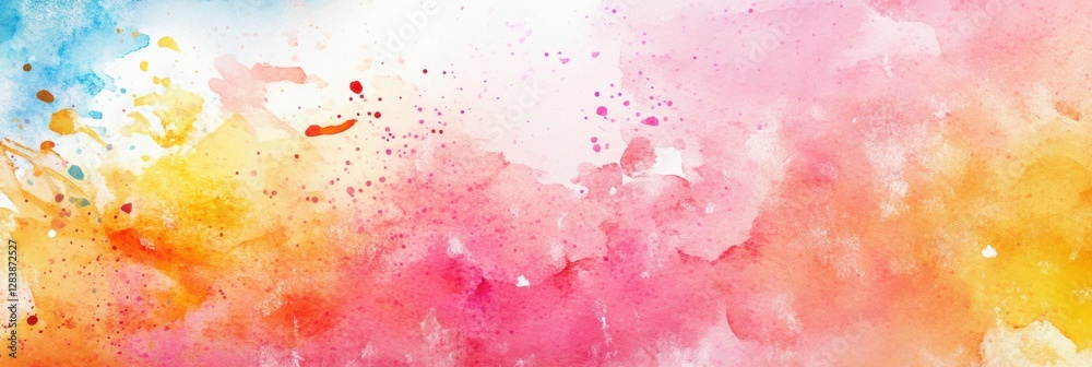 Aufkleber vibrant watercolor splash blending warm and cool tones in an abstract masterpiece highlighting creat