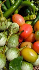 Fresh vegetables for cooking. Vegetables contain dietary fiber that helps cleanse the intestines.