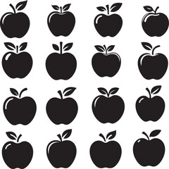 Apple clipart on a white background silhouette
