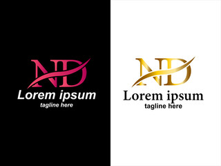 ND typography letter logo vector design