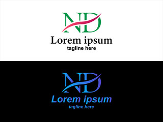 ND typography letter logo vector design