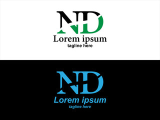 ND typography letter logo vector design