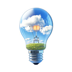 light bulb on blue sky background