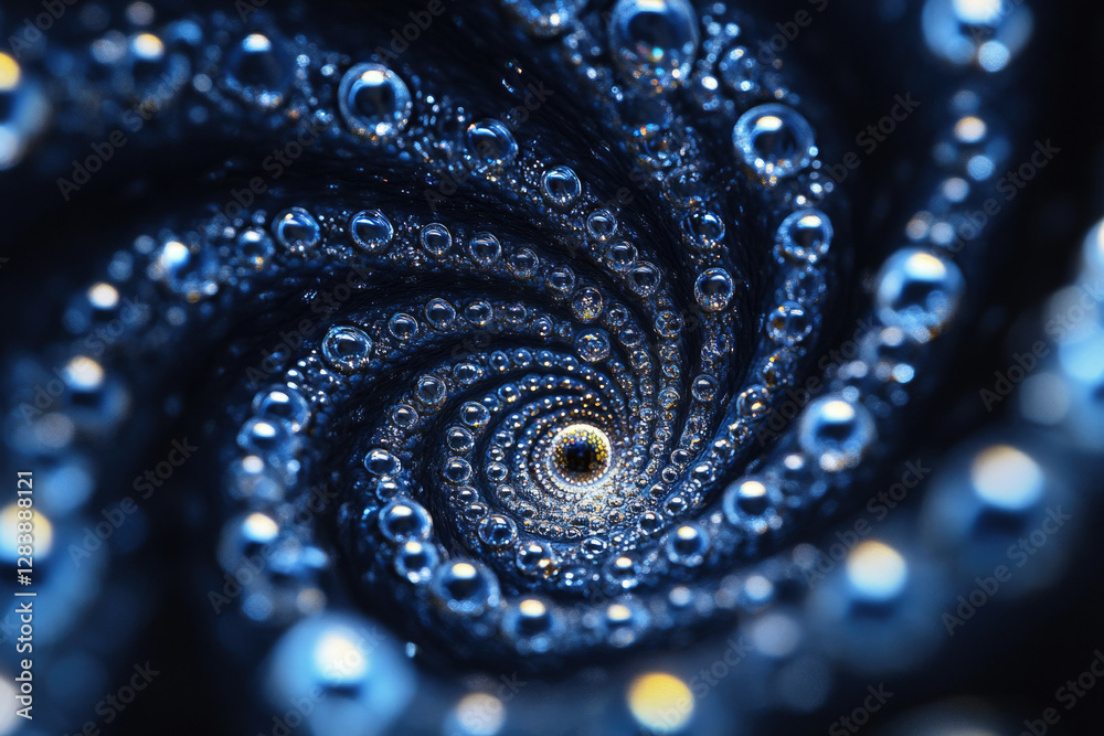 Poster A mesmerizing spiral of glistening bubbles, creating a captivating and abstract image.