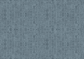 Hand-drawn unique abstract symmetrical seamless ornament. Dark blue on a light blue background. Paper texture. Digital artwork, A4. (pattern: p14b)