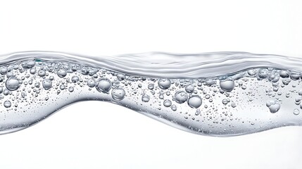 Transparent water wave with bubbles in a clean and refreshing environment for nature-inspired concepts
