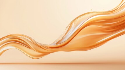 Abstract Golden Liquid Wave: A Smooth Flow of Elegance