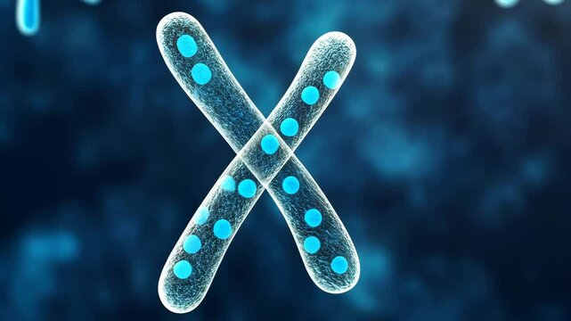 Detailed view of a chromosome structure highlighting genetic information in a scientific study