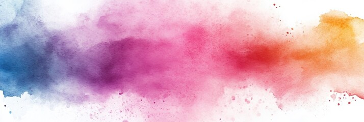 Obraz premium Beautiful watercolor abstract blending blue, pink, purple, orange, and red hues for an artistic expression. Generative AI