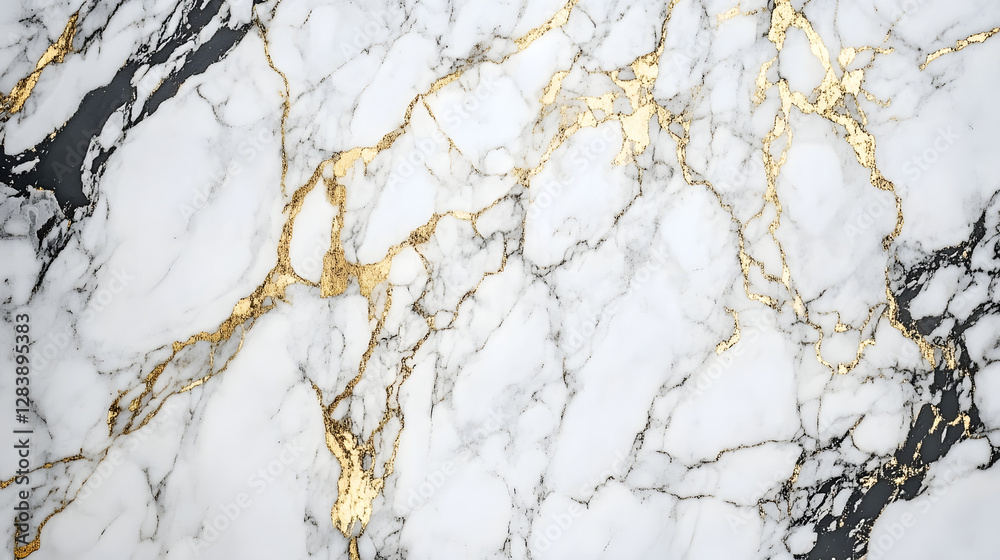 Aufkleber Exquisite marble texture with intricate golden veins and patterns  This material can be used as a stunning background for luxurious sophisticated and contemporary design projects