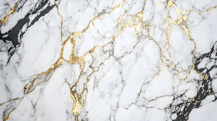 Naklejka premium Exquisite marble texture with intricate golden veins and patterns This material can be used as a stunning background for luxurious sophisticated and contemporary design projects