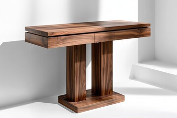 Modern wooden console table with sleek design and elegant finish, perfect for contemporary interiors and stylish decor, furniture design concept