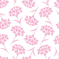 Heart Carnation Seamless Pattern