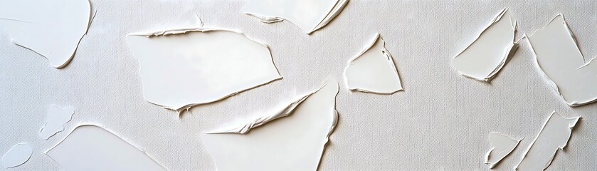 Abstract White Textures on Canvas with Layers of Paint and Subtle Background for Artistic Inspiration