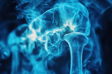 Abstract Blue Bone Structure Medical Illustration Anatomy Xray Scan