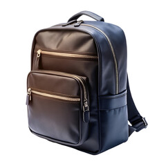 Black school bag isolated on transparent background