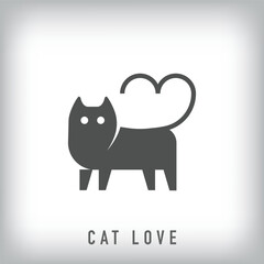 Cat love design. Unique animal love design. Petshop and veterinary clinic company design.