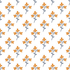 Spring Floral Seamless Pattern, abstract seamless pattern with flowers and branches, background graphic design print vector illustration, vintage colors.