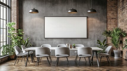 Modern Office Meeting Space with Whiteboard and Chairs for Brainstorming Ideas